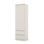 Bookcase MAJA 60 cm with a door, 2 drawers, cashmere