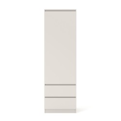 Bookcase MAJA 60 cm with a door, 2 drawers, cashmere