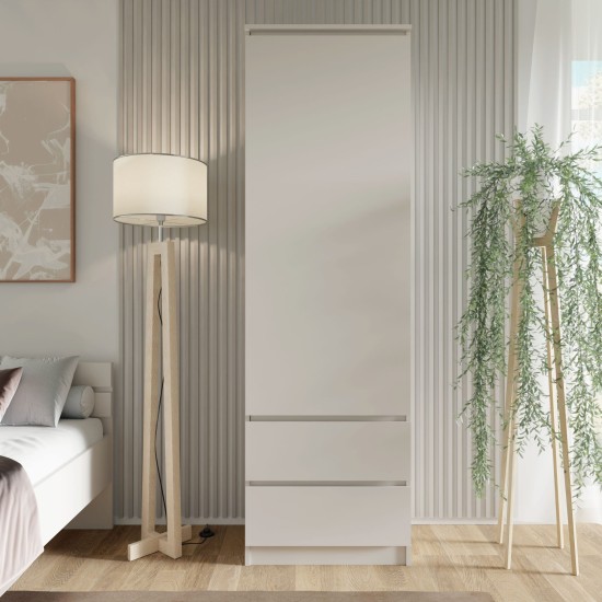 Bookcase MAJA 60 cm with a door, 2 drawers, cashmere Bookcase MAJA 60 cm with a door, 2 drawers, cashmere