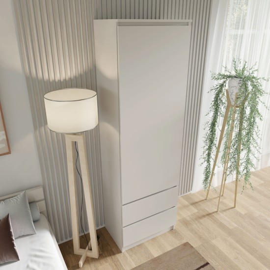 Bookcase MAJA 60 cm with a door, 2 drawers, cashmere Bookcase MAJA 60 cm with a door, 2 drawers, cashmere