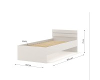 Кровать MAJA 90x200 см с основанием, кашемир