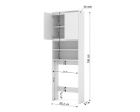 Over-washer unit MAJA 65 cm, white mat
