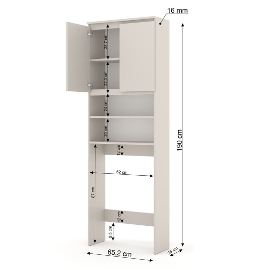Over-washer unit MAJA 65 cm, cashmere