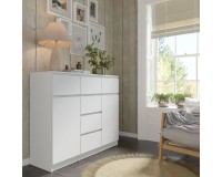 Комод MAJA 120 см, 2 дверцы и 6 ящиков, белый матовый Комод MAJA 120 см, 2 дверцы и 6 ящиков, белый матовый