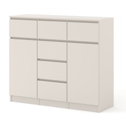 Комод MAJA 120 см, 2 дверцы и 6 ящиков, кашемир