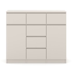 Chest of drawers MAJA 120 cm, 2 doors and 6 drawers, cashmere