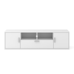 מזנון טלוויזיה BLANCA 150 עם תאורת RGB, לבן מט
