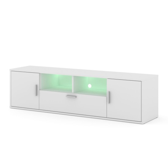 TV unit BLANCA 150 cm with RGB lighting, white mat
