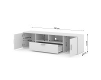TV unit BLANCA 150 cm with RGB lighting, white mat