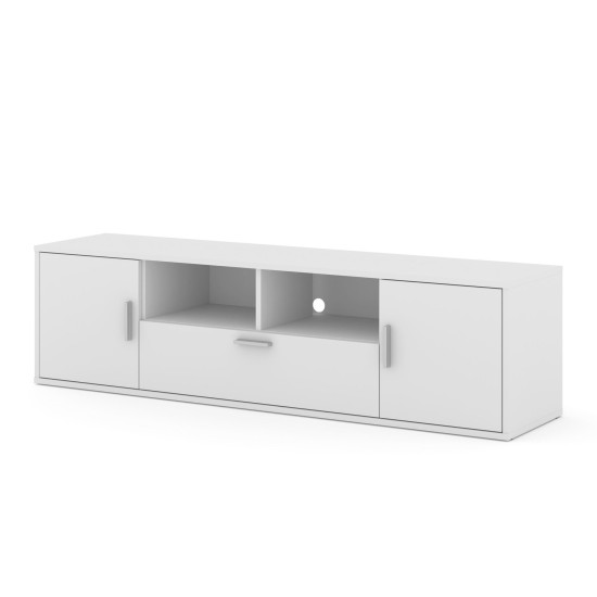 מזנון טלוויזיה BLANCA 150 עם תאורת RGB, לבן מט