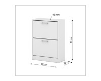 Shoe cabinet ADA 60 cm, 2 tilt compartments, white mat Shoe cabinet ADA 60 cm, 2 tilt compartments, white mat