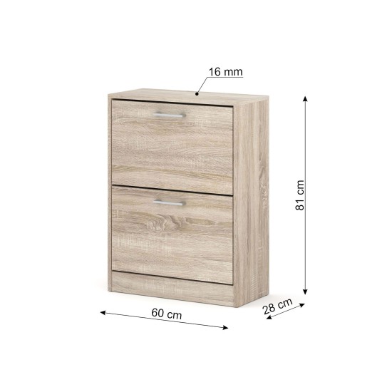 Shoe cabinet ADA 60 cm, 2 tilt compartments, sonoma oak Shoe cabinet ADA 60 cm, 2 tilt compartments, sonoma oak