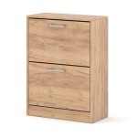 Shoe cabinet ADA 60 cm, 2 tilt compartments, golden craft oak