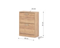 Shoe cabinet ADA 60 cm, 2 tilt compartments, golden craft oak Shoe cabinet ADA 60 cm, 2 tilt compartments, golden craft oak