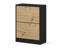 Shoe cabinet IGA 60 cm, 2 tilt compartments, black with artisan oak Shoe cabinet IGA 60 cm, 2 tilt compartments, black with artisan oak