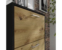 Shoe cabinet IGA 60 cm, 2 tilt compartments, black with artisan oak Shoe cabinet IGA 60 cm, 2 tilt compartments, black with artisan oak