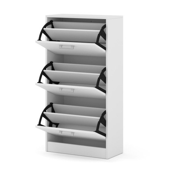 Shoe cabinet ADA 60 cm, 3 tilt compartments, white mat