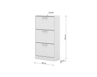 Shoe cabinet ADA 60 cm, 3 tilt compartments, white mat