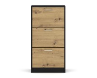 Shoe cabinet IGA 60 cm, 3 tilt compartments, black with artisan oak Shoe cabinet IGA 60 cm, 3 tilt compartments, black with artisan oak