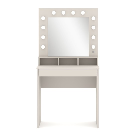 Dressing table BROADWAY 80 cm with lit mirror, cashmere