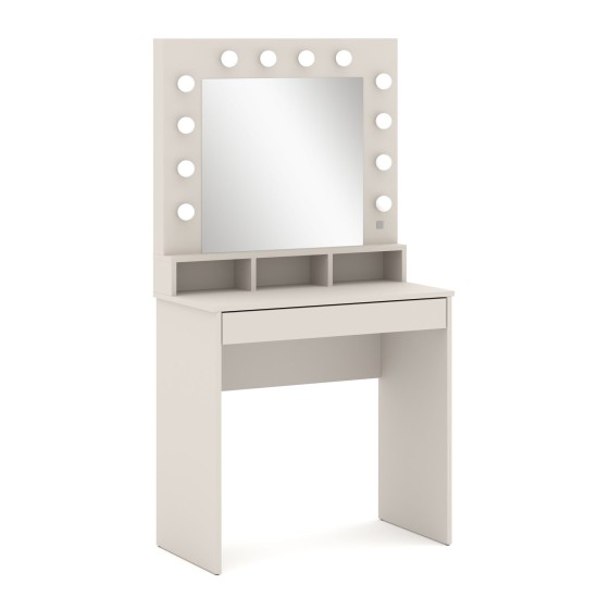 Dressing table BROADWAY 80 cm with lit mirror, cashmere