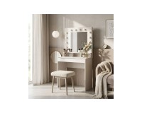 Dressing table BROADWAY 80 cm with lit mirror, cashmere
