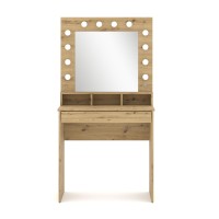 Dressing table BROADWAY 80 cm with lit mirror, artisan oak
