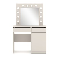 Dressing table HOLLYWOOD 95 cm with lit mirror, cashmere