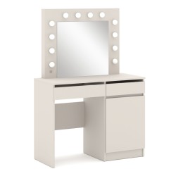 Dressing table HOLLYWOOD 95 cm with lit mirror, cashmere