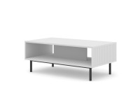 Coffee table RAVENNA B 90 cm, white matt, black metal frame