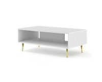 Стол журнальный RAVENNA B 90 см, белый матовый, золотые металлические ножки