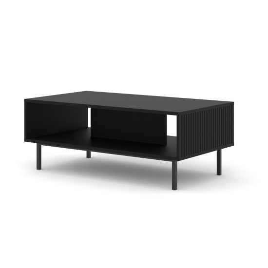 Стол журнальный RAVENNA B 90 см, чёрный матовый, чёрная металлическая рама