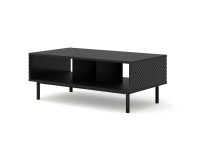 שולחן סלון RAVENNA C 90, שחור מט עם שחור מבריק, מסגרת מתכת שחורה שולחן סלון RAVENNA C 90, שחור מט עם שחור מבריק, מסגרת מתכת שחורה