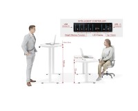 Стол письменный BIMOTION 140 на 70 см с регулировкой высоты, белый матовый, белая рама