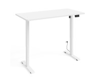 Desk BIMOTION 140 by 70 cm height adjustable, white matt, white frame Desk BIMOTION 140 by 70 cm height adjustable, white matt, white frame