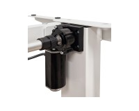 שולחן כתיבה BIMOTION 120 על 65 עם כוונון גובה, אלון ארטיזן, מסגרת לבנה