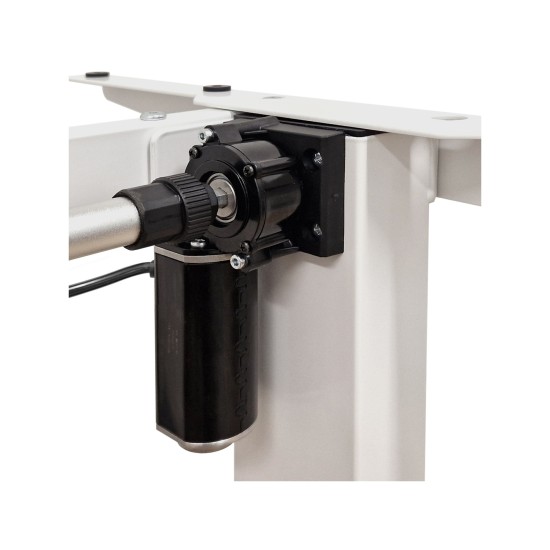 שולחן כתיבה BIMOTION 120 על 65 עם כוונון גובה, אלון ארטיזן, מסגרת לבנה