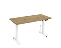 Desk BIMOTION 140 by 70 cm height adjustable, artisan oak, white frame