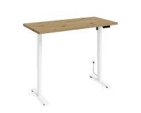 Desk BIMOTION 140 by 70 cm height adjustable, artisan oak, white frame Desk BIMOTION 140 by 70 cm height adjustable, artisan oak, white frame