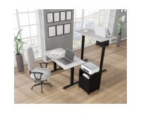 Стол письменный BIMOTION 120 на 65 см с регулировкой высоты, белый матовый, чёрная рама