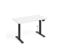 Desk BIMOTION 120 by 65 cm height adjustable, white matt, black frame
