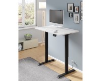 Desk BIMOTION 120 by 65 cm height adjustable, white matt, black frame