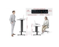 Desk BIMOTION 120 by 65 cm height adjustable, white matt, black frame