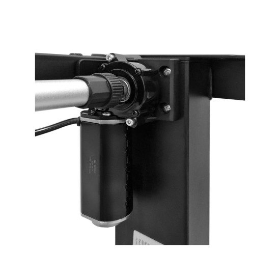 Desk BIMOTION 120 by 65 cm height adjustable, white matt, black frame