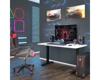 Desk BIMOTION 140 by 70 cm height adjustable, white matt, black frame Desk BIMOTION 140 by 70 cm height adjustable, white matt, black frame