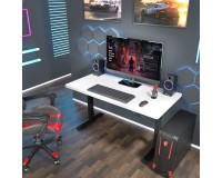 Desk BIMOTION 140 by 70 cm height adjustable, white matt, black frame Desk BIMOTION 140 by 70 cm height adjustable, white matt, black frame
