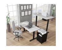 Desk BIMOTION 140 by 70 cm height adjustable, white matt, black frame Desk BIMOTION 140 by 70 cm height adjustable, white matt, black frame