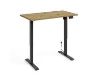 שולחן כתיבה BIMOTION 120 על 65 עם כוונון גובה, אלון ארטיזן, מסגרת שחורה