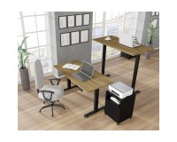 Desk BIMOTION 140 by 70 cm height adjustable, artisan oak, black frame Desk BIMOTION 140 by 70 cm height adjustable, artisan oak, black frame