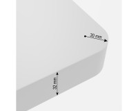 שולחן כתיבה BIMOTION 140 על 70 עם כוונון גובה, שחור מט, מסגרת לבנה